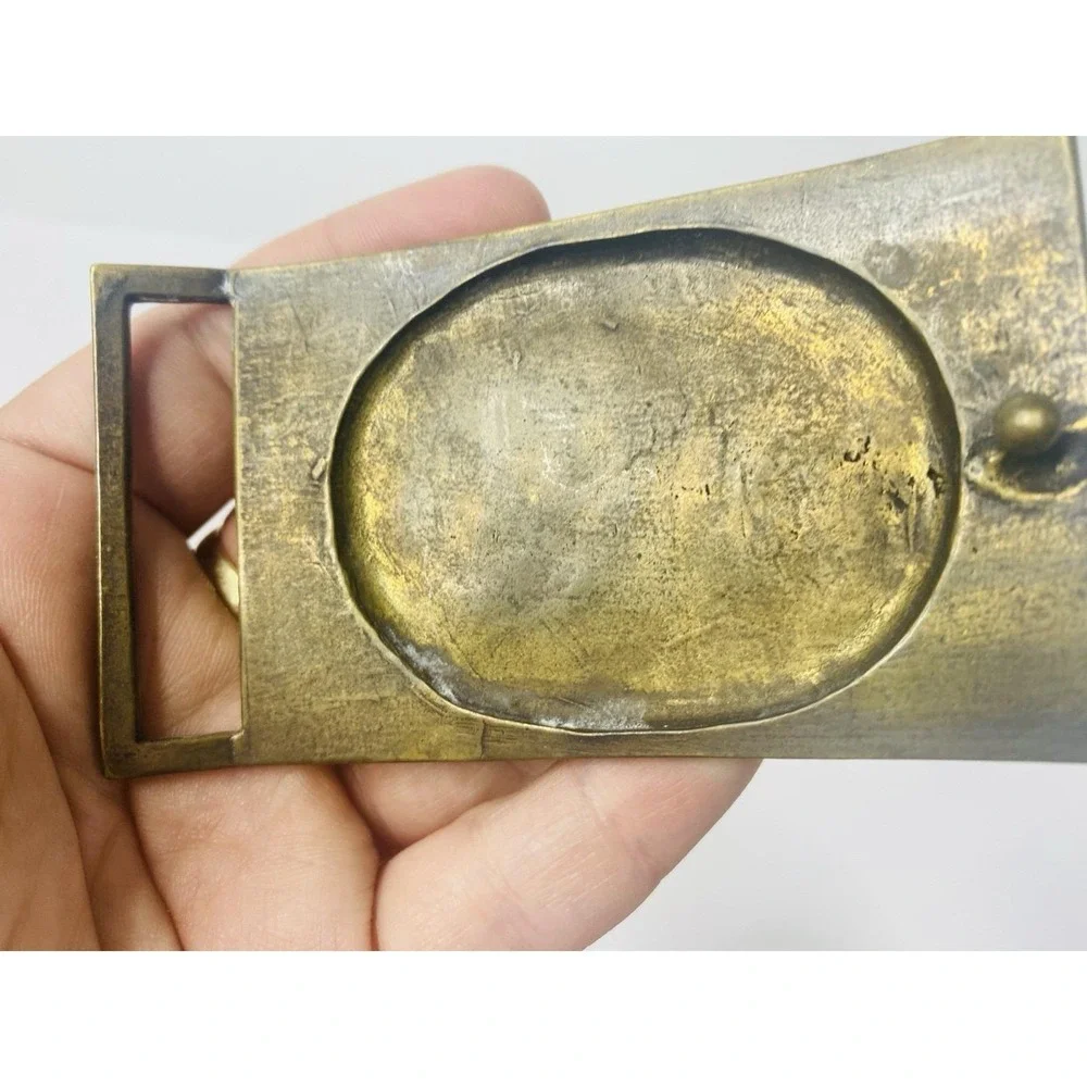 1881 1981‎ Union Special Double Locked Stitch Brass Belt Buckle Vintage